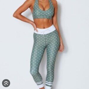White Fox Boutique Green Polka Dot Leggings